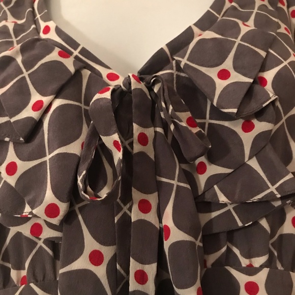 Damaged- Fossil Polka-Dot Silk A-Line Dress - Picture 3 of 8